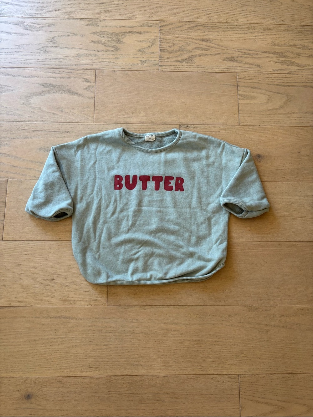 The August people mint color butter print sweatshirt, size M